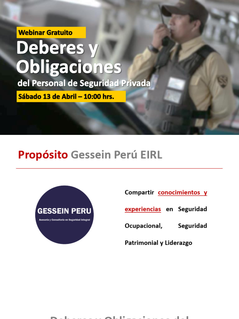 Deberes del Personal de Seguridad Privada | PDF | Documento de ...