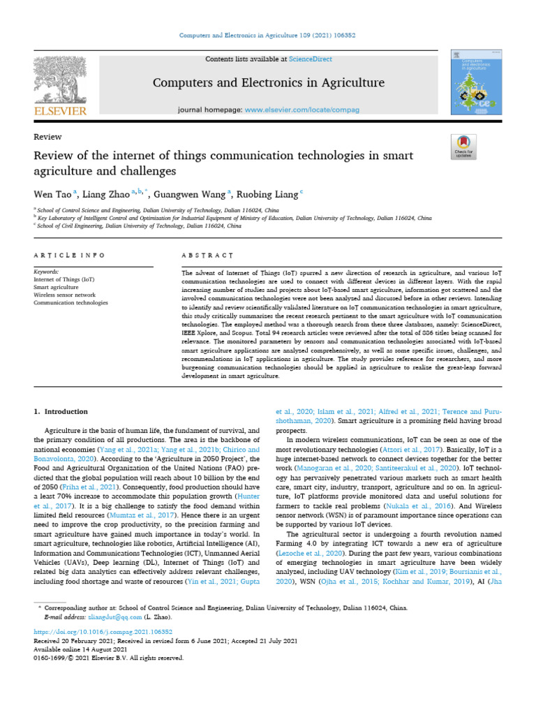 IoT Communication in Smart Agriculture | PDF | Internet Of Things | Soil