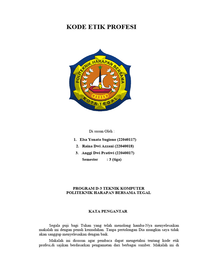 Kode Etik Profesi di Indonesia | PDF