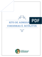 RITO DE ADMISSÃO DE COROINHAS