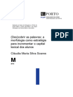 (Des) Cobrir As Palavras: A Morfologia Como Estratégia para Incrementar o Capital Lexical Dos Alunos Cláudia Maria Silva Soares