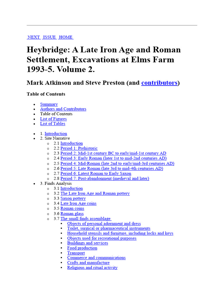Heybridge Iron Age Roman Settlement Excavations | PDF | Iron Age ...