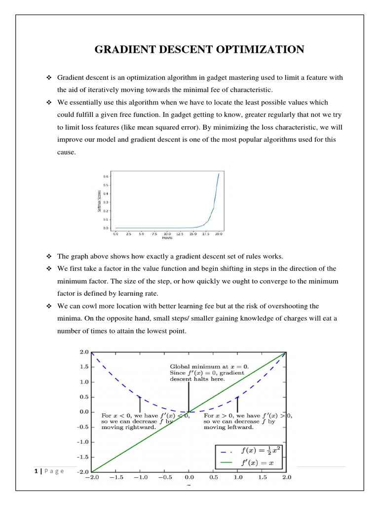 GRADIENT DESCENT OPTIMIZATION | PDF | Theoretical Computer Science ...