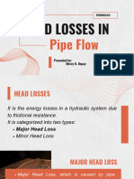 Head Loss in Pipe Flow Depay