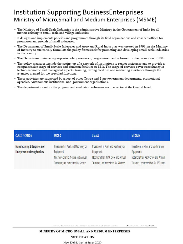 MSME Support Institutions in India | PDF | Economies