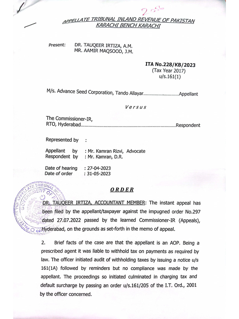 ATIR ORDER Withholding, Tax Monitoring & Threshold | PDF