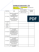 Grade 7 - Unit 6 - Self-Reporting of Coursework