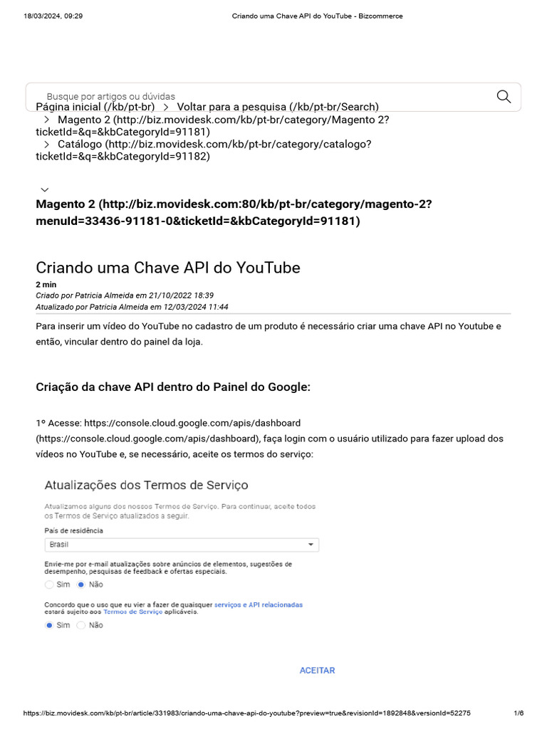 Criando Uma Chave API Do YouTube - Bizcommerce | PDF | YouTube ...