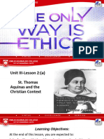 Unit III Lesson 2 St. Thomas Aquinas and The Christian Context 1