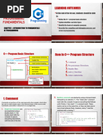 DFC20113 - Programming Fundamentals: Learning Outcomes