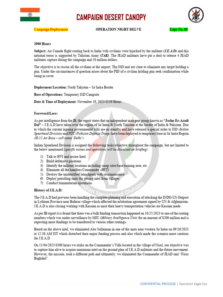 Confidential Document - Operation Intel-Copy No-05 | PDF | Military ...