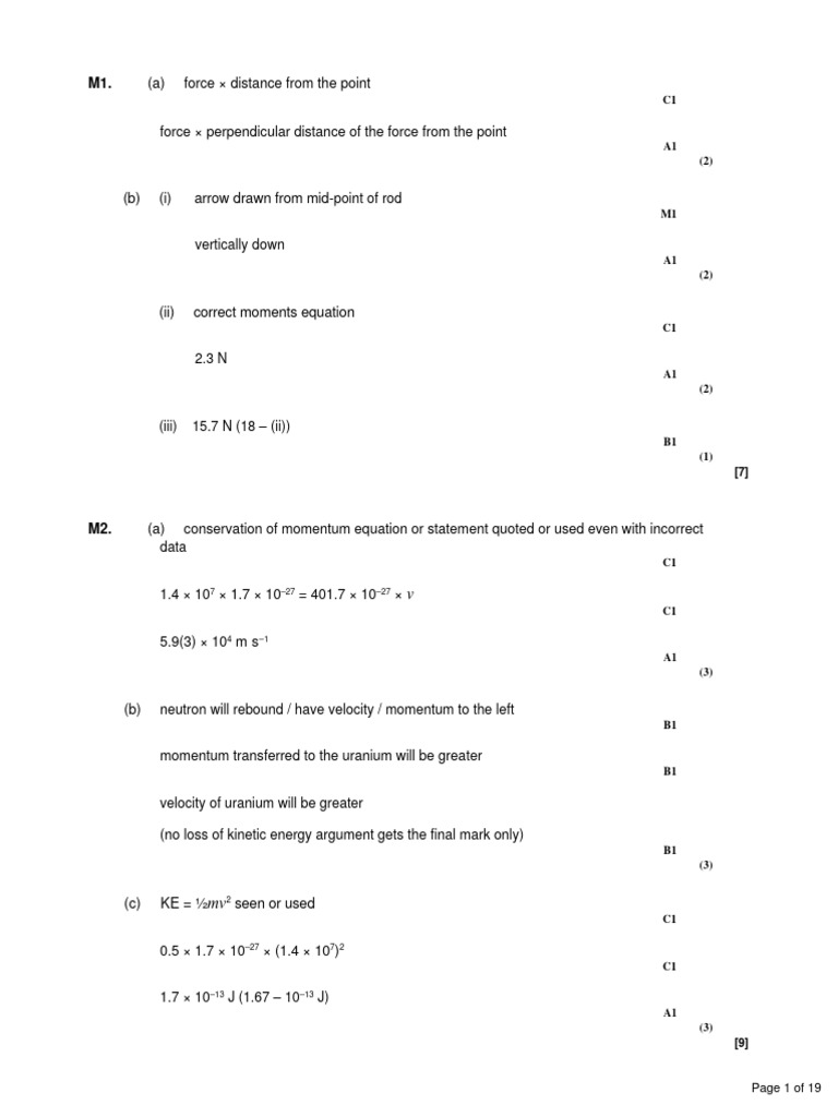 Physics Problem Solutions and Explanations | PDF | Force | Momentum