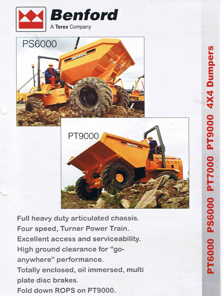 Set D'autocollants Terex Benford PS5000 - Pour Votre Camion Benne !