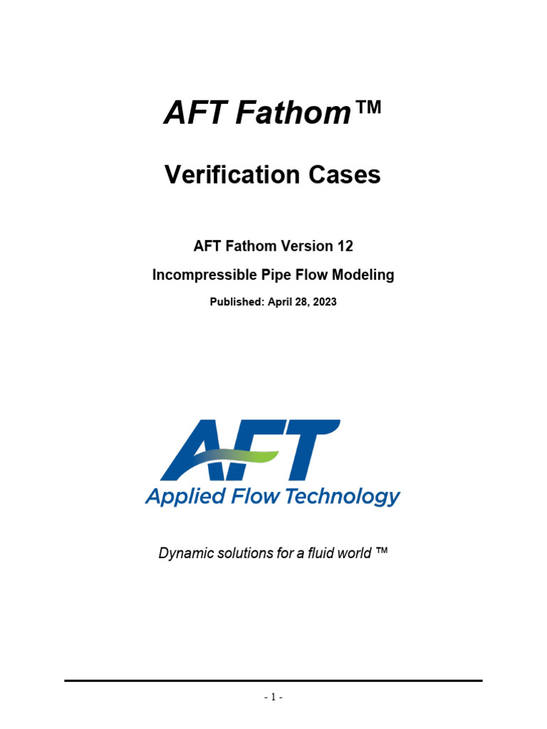 AFT Fathom12 Verification | PDF | Pump | Fluid Dynamics