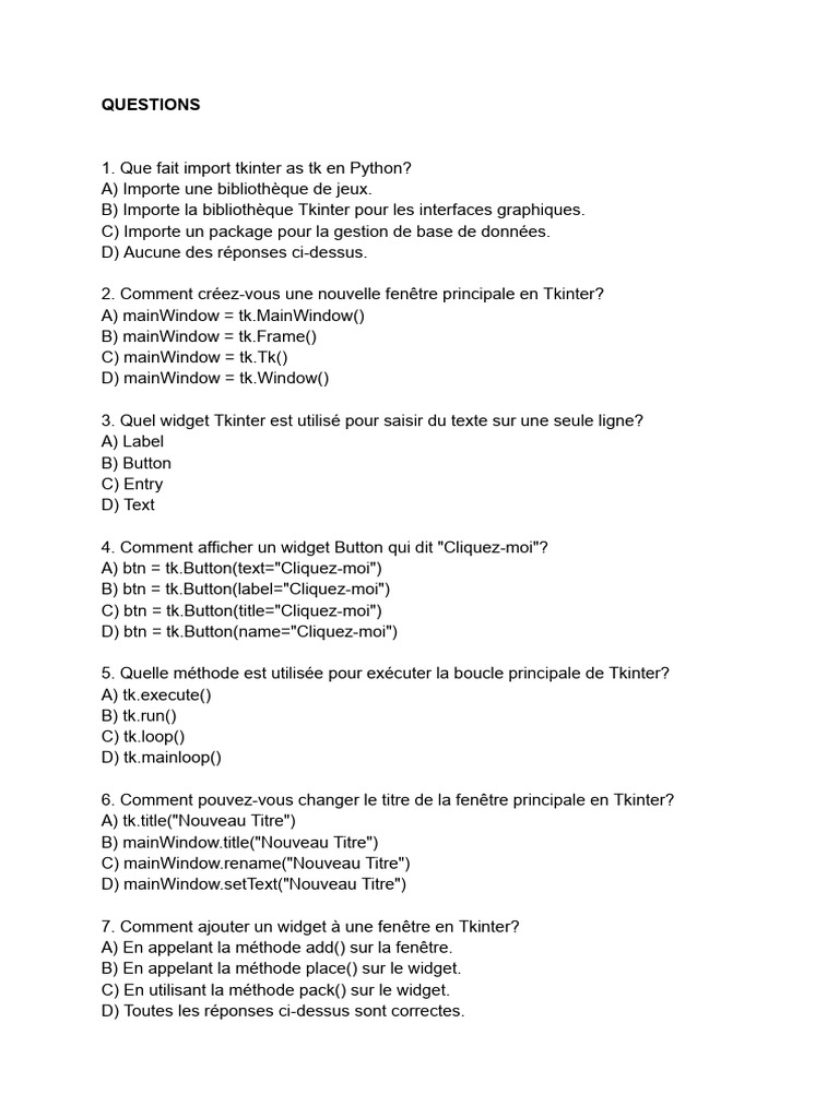 Exercices pratiques sur Tkinter | PDF | Bouton (informatique) | Python ...