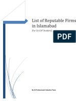 List of Reputable Firms 