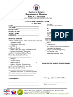 Revised Learners Health Profile Form