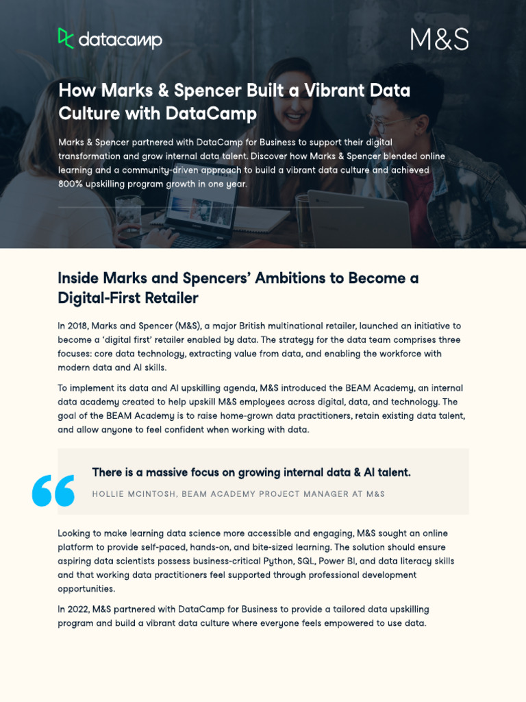 Marks & Spencer's Data Culture Success | PDF | Analytics | Microsoft ...