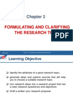 C02 - Formulating and Clarifying The Research Topic