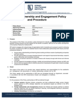 Industry Partnership and Engagement Policy and Procedure