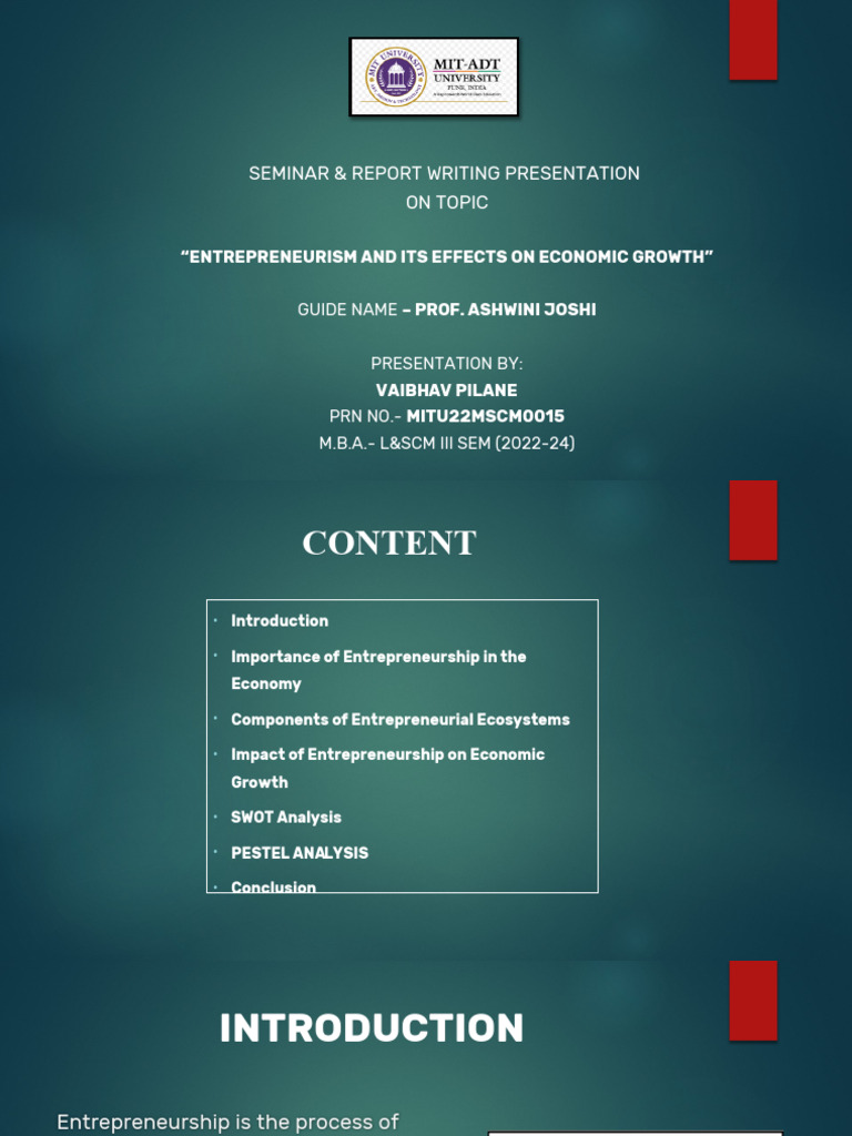 Entrepreneurism and Its Effects On Economic Growth | PDF