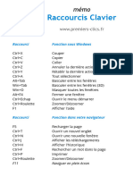 Premiers Clics Memo Raccourcis Clavier