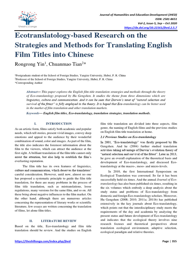 7ecotranslatology-Based Research On The Strategies and Methods For ...