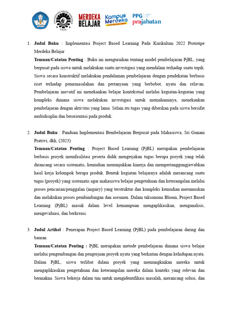 Alif Andika Putra, Project Based Learning | PDF | Karier & Perkembangan ...