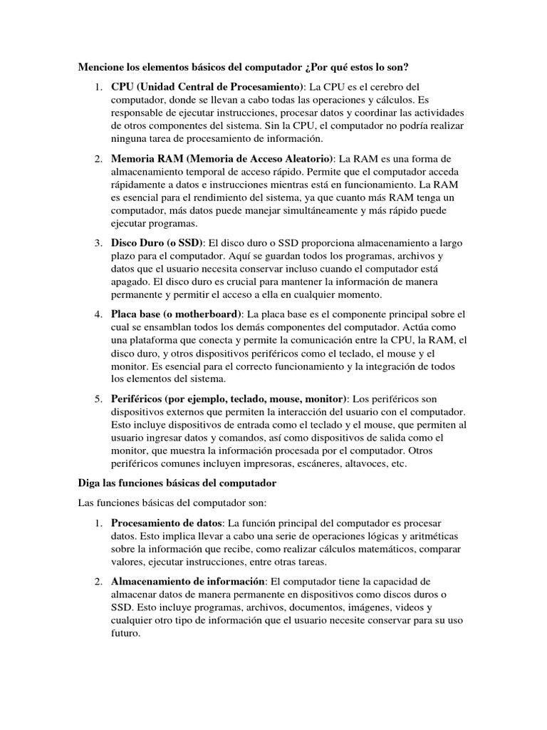 Informatica 1 | PDF | Hardware de la computadora | Periférico