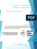 Promoción de Salud, Estrategias, Comunidades Vulnerables