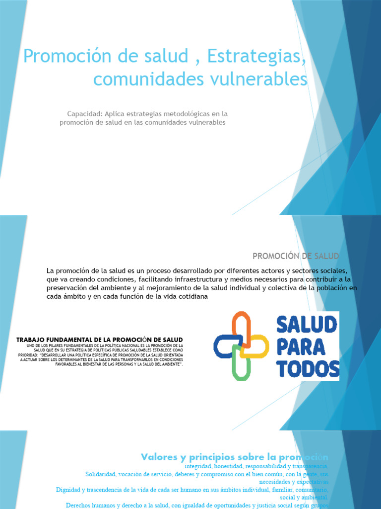 Promoción De Salud Estrategias Comunidades Vulnerables Pdf
