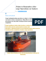 10 Important Points To Remember After Completing Cargo Operations On Tankers
