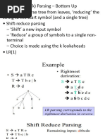 Bottom-Up Parsing Including LR (0), SLR