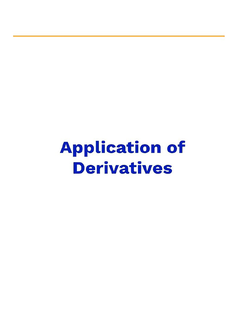 Application of derivatives pdf
