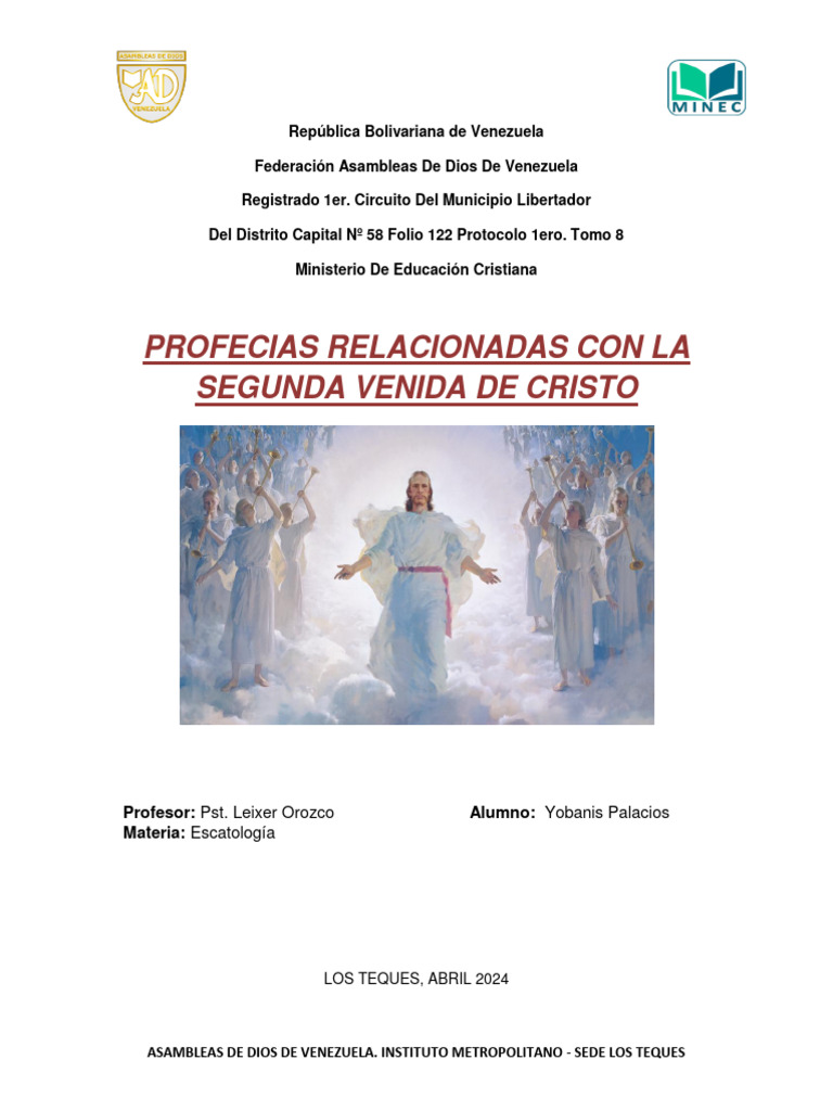Profecías de la Segunda Venida de Cristo | PDF | La resurrección de ...