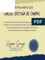 Certificado Participacao 5163 Carlise Cristina de Campos