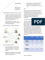 Linear Programming Transportation MODEL