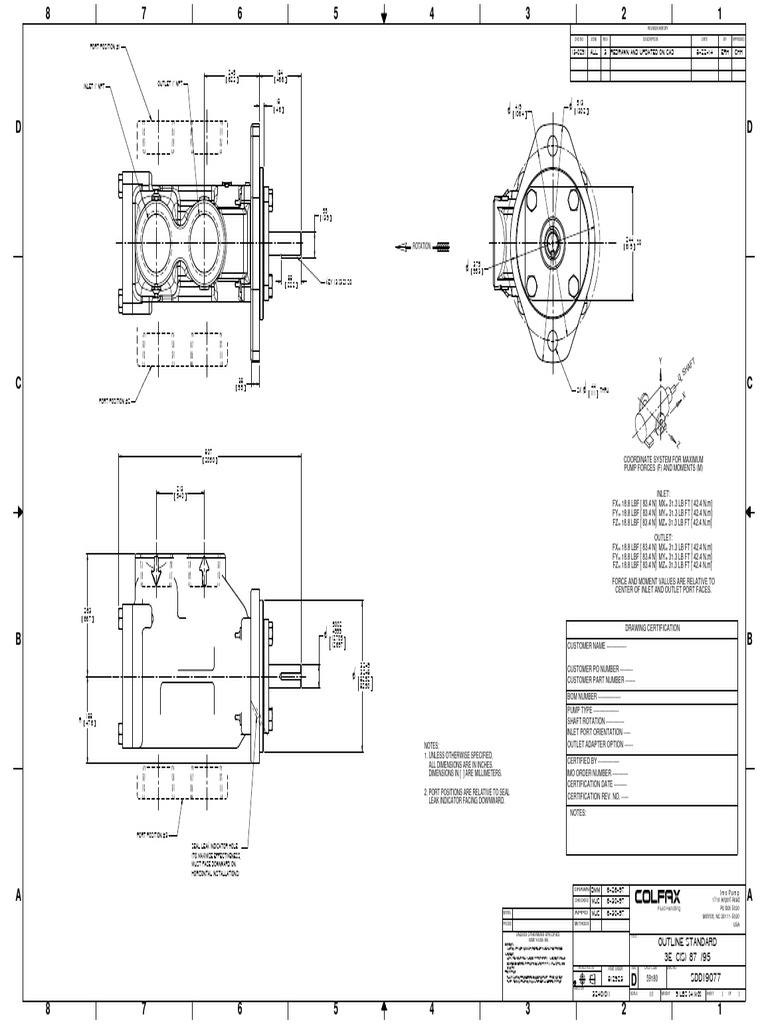 Imo Pump Technical Drawing Manual | PDF | Pump | Manufactured Goods