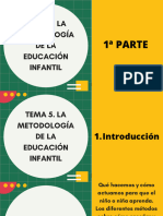 Tema 5. 1 Parte. La Metodología de La Educación Infantil