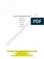 Nhs FPX 4000 Assessment 1 Applying Ethical Principles