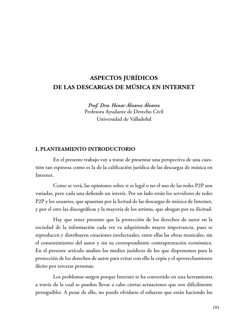Aspectos jur dicos de la decarga de musica en internet pdf de igual
