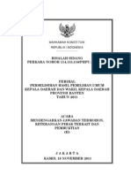 Mahkamah Konstitusi  : Risalah Sidang Perkara No.114,115,116.PHPU.D-IX.2011, Tgl.10 Nov 2011 Sengketa Pilgub Banten 2011