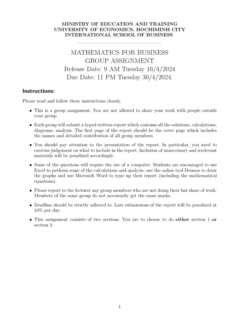 2023 2024 S2 MB Group Assignment | PDF | Interest | Prices