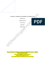 Nhs FPX 4000 Assessment 4 Analyzing A Current Health Care Problem or Issue