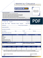 Application For MBBS Admission - Form 1