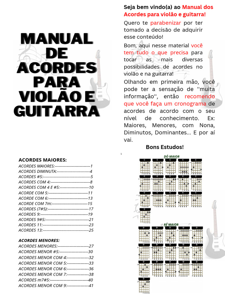 Manual de Acordes para Violão | PDF | Acorde (música) | Notas musicais