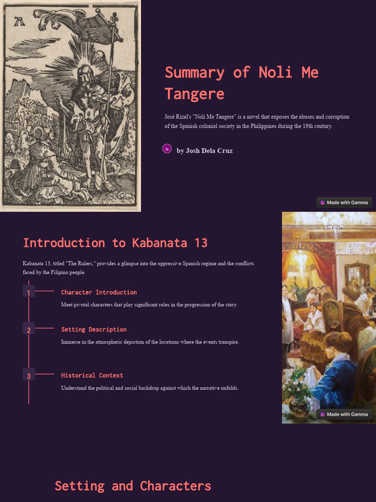 Summary Of Noli Me Tangere In English Version