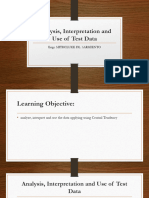 Analysis Interpretation and Use of Test Data