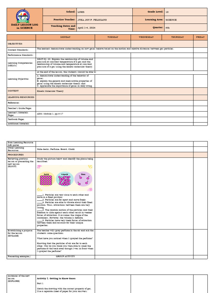 KMT Module 1 G10 | PDF | Gases | Liquids