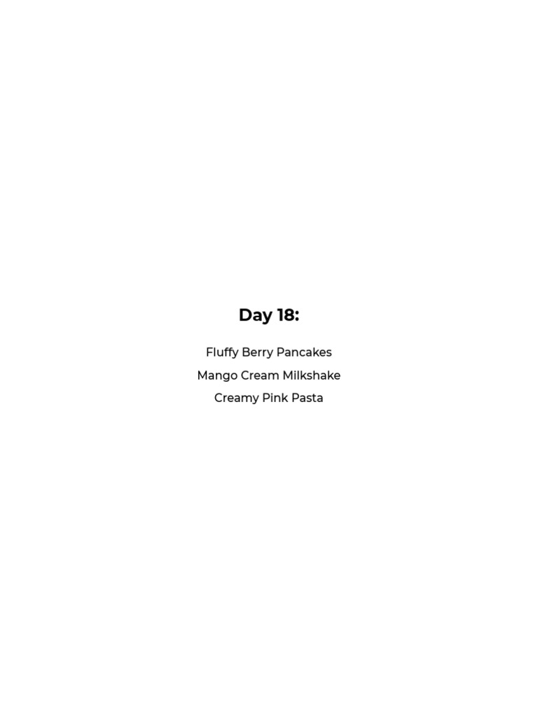 Chug & Chow Meal Plan Highlights | PDF | Pasta | Pancake